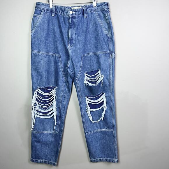 Stussy jeans size 36 (36 x 29) painter distressed blue vintage Work Gear street